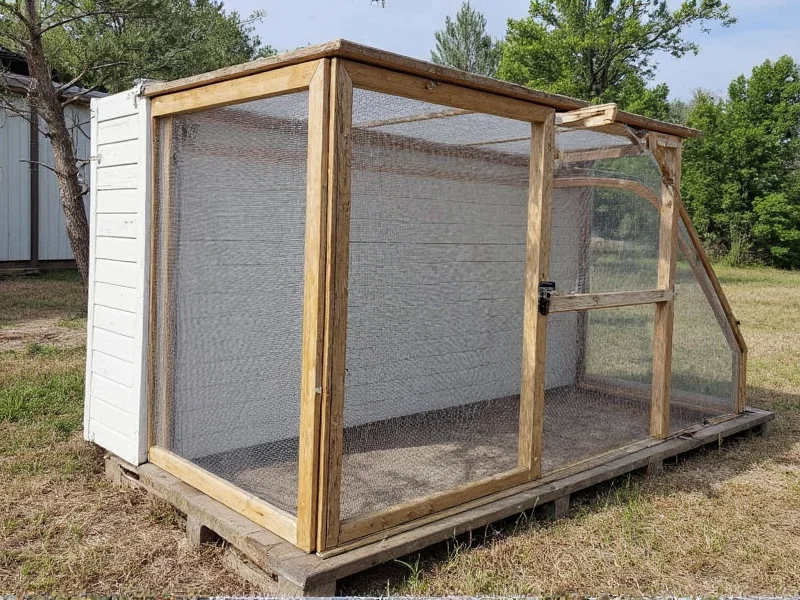 Predator-proof chicken shelter with hardware cloth details
