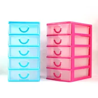 

5 layers desktop stackable plastic drawer storage box for houseware