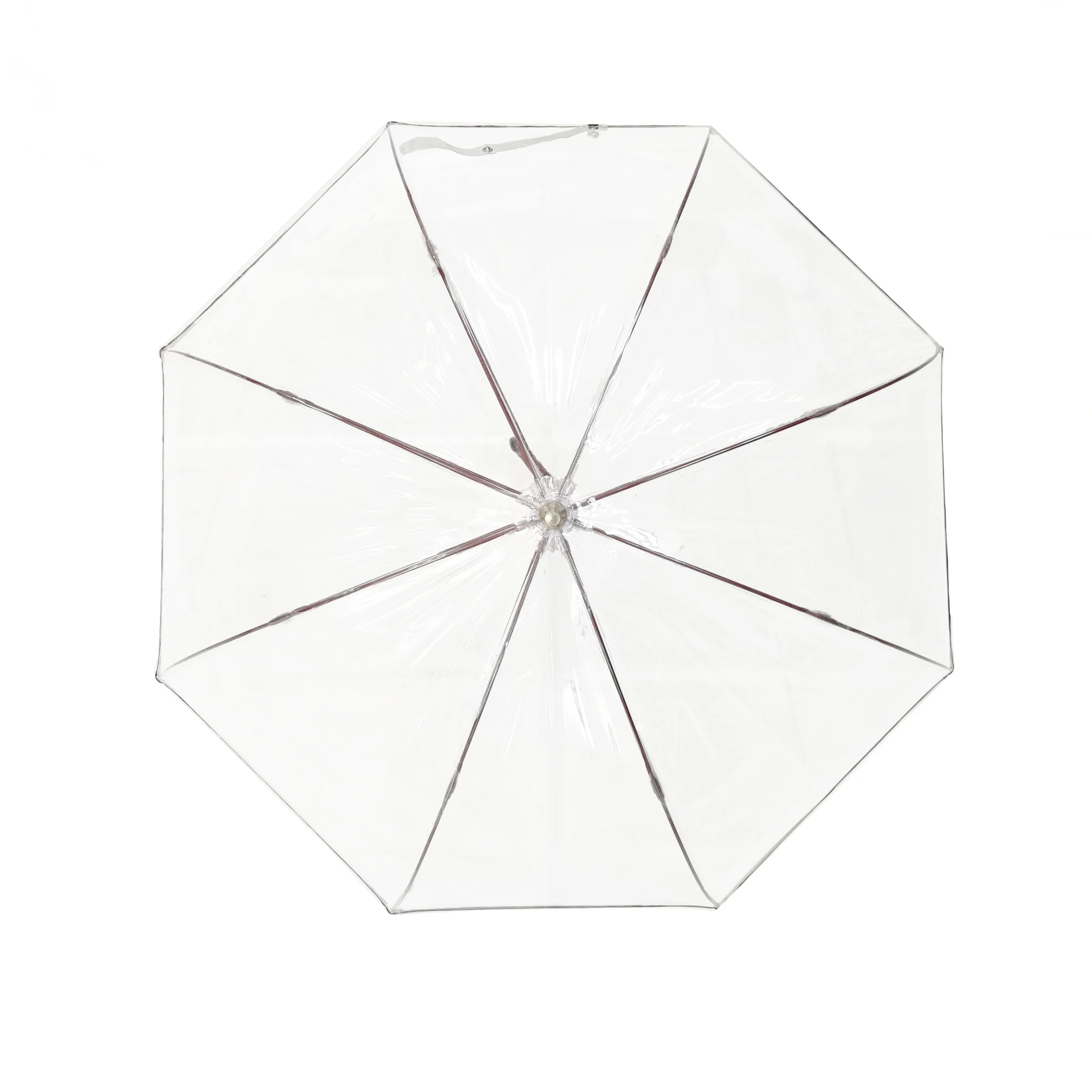 
Colorful Pipings Acrylic J Shape Handle Transparent Straight Umbrella With Customized 