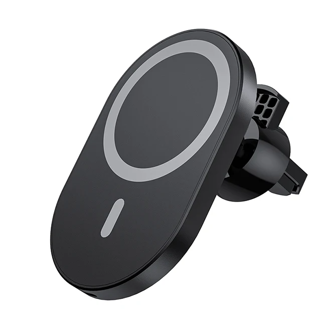 

New Design 2021 Phone Fast 15w Wireless Car Charger Magnetic Car Mount Magnet Charger for iPhone 12, Black/white/red/green