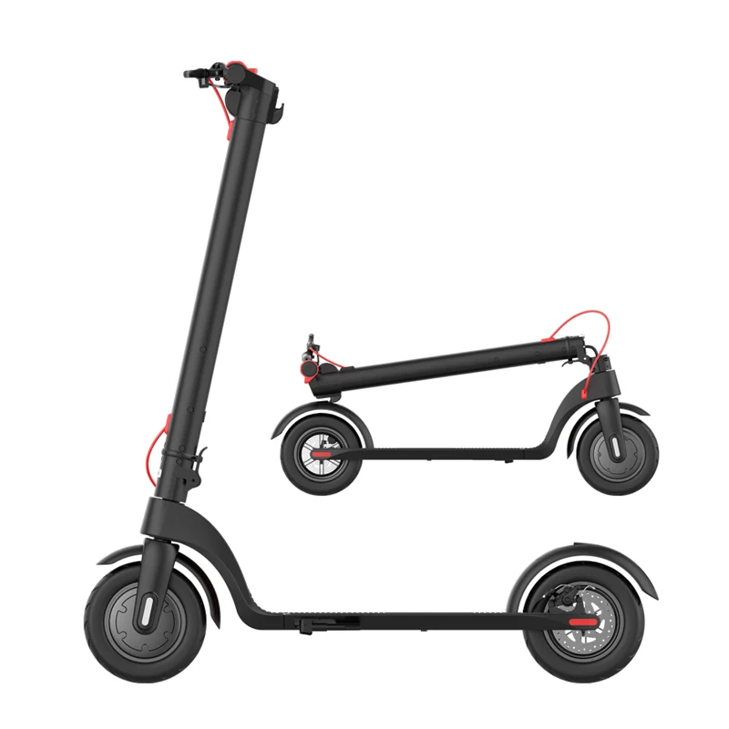 

36V 350W Adult Electric Kick Scooter / 10 inch Two Wheel /Foldable With Removable Battery / Prolong Riding Distance, Black and red