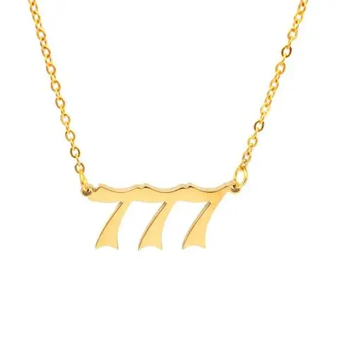 

S925 Sterling Silver 14K Gold Plated Personalized Angel Numer Letter 222 333 666 Necklace