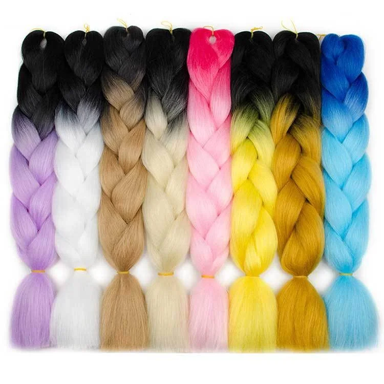 

Synthetic Yaki Ombre Braiding Hair Pre Stretched Super Jumbo Braid For African Hair Extension
