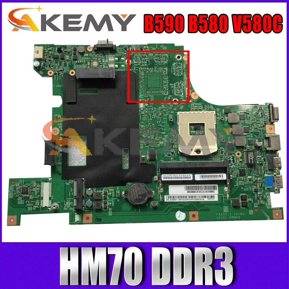

Akemy For 48 4XB01.011 Applies To B590 B580 V580C Laptop Motherboard PGA989 HM70 DDR3 100% Test Work