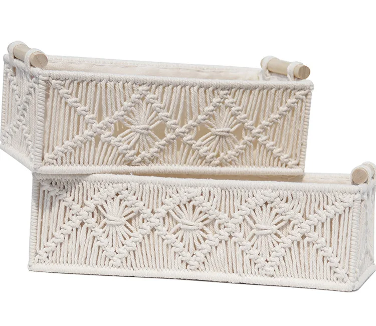 

Home decor woven cotton white decorative toy jewelry cosmetic food kitchen storage boxes for home office hotel