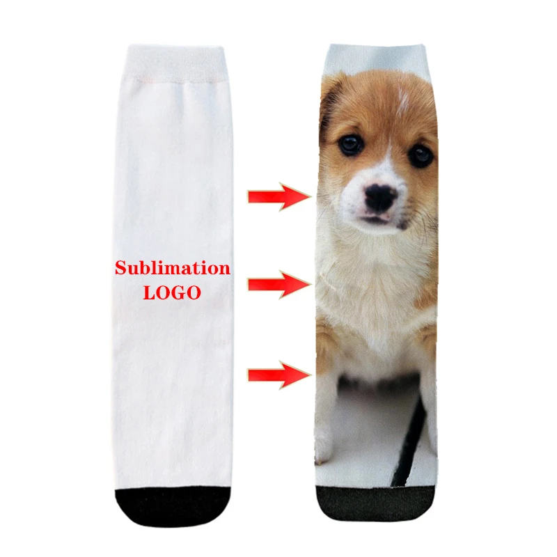 

Wholesale High Quality Full Cotton Colorful Funny Women Men Custom Happy Sublimation Socks, Blank