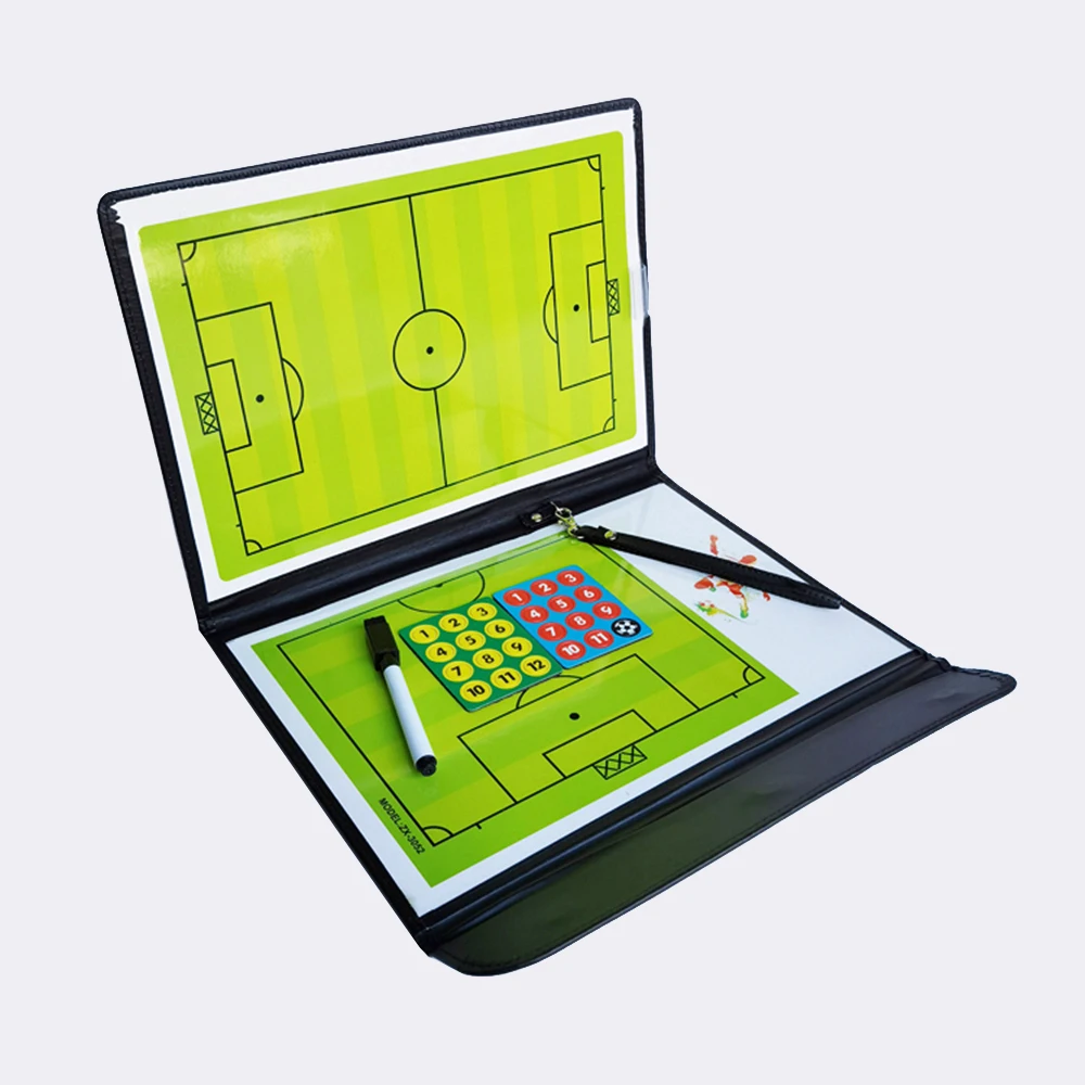

Sports Goods Premium Double Sided Foldable Roll-Up Play Calling Clipboard Futsal Football Soccer Tactical Board, As picture