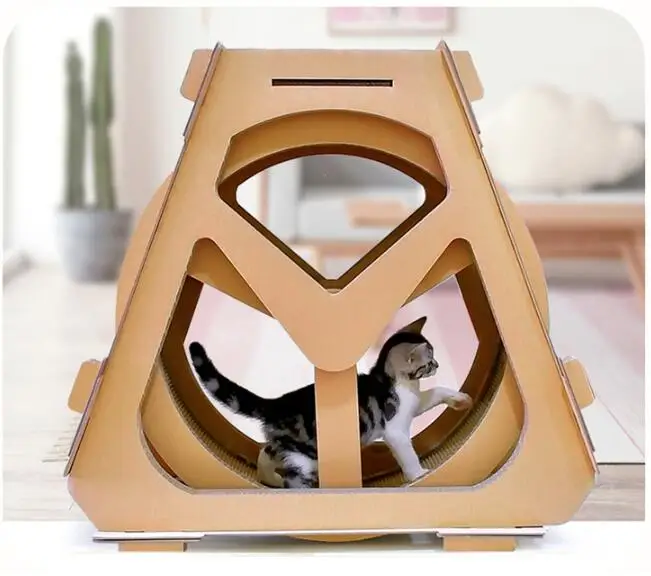 

New corrugated treadmills ferris cat exercise waterwheel cat scratch board, Brown