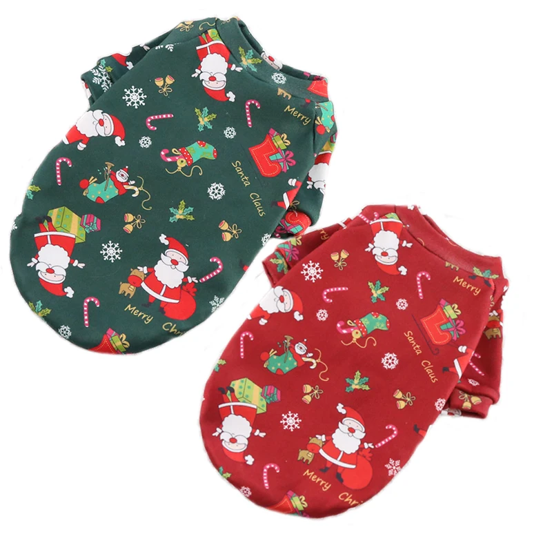 

New Full print Santa cotton sweater for medium large dog clothes winter Christmas pet apparel