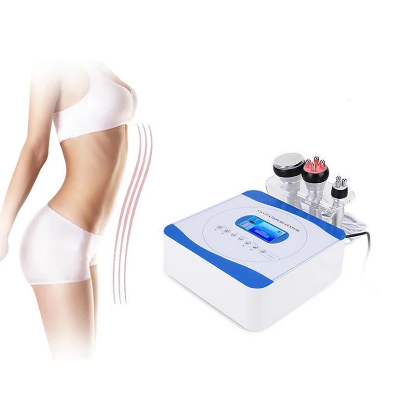 

40K Cavitation Ultrasonic Weight Loss Slimming Machine With RF Radio Frequency For Fat Burning Body Shaping Anti-Aging, White