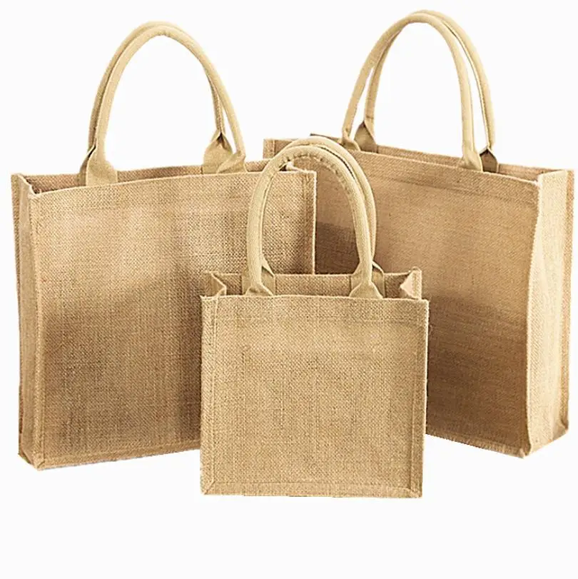 

Promotional Bulk Custom Printed Burlap Handbag Eco Reusable Shopping Jute Tote Bag Wholesale, Customized color for plain cotton bags wholesale