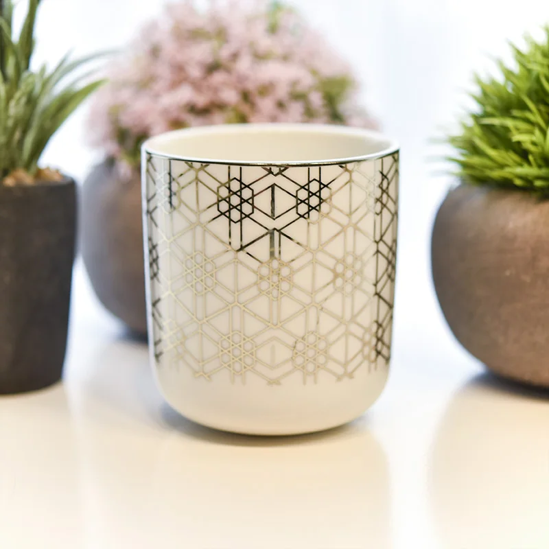 Wholesale Ceramic Candle Holder Metallic Designs Home Decoration