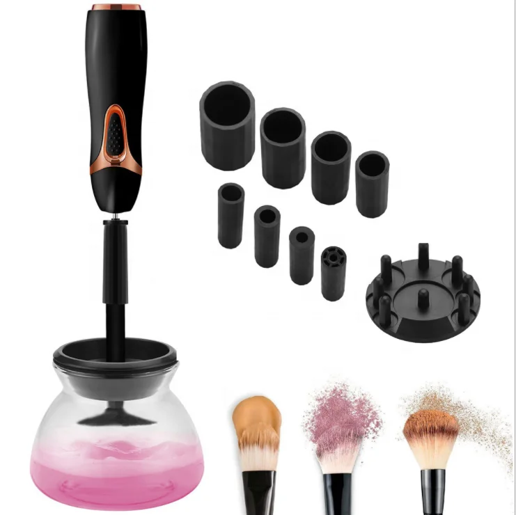 

Electric makeup eyelash brush cleansing machine rechargeable portable make up brush cleaner, Black/white