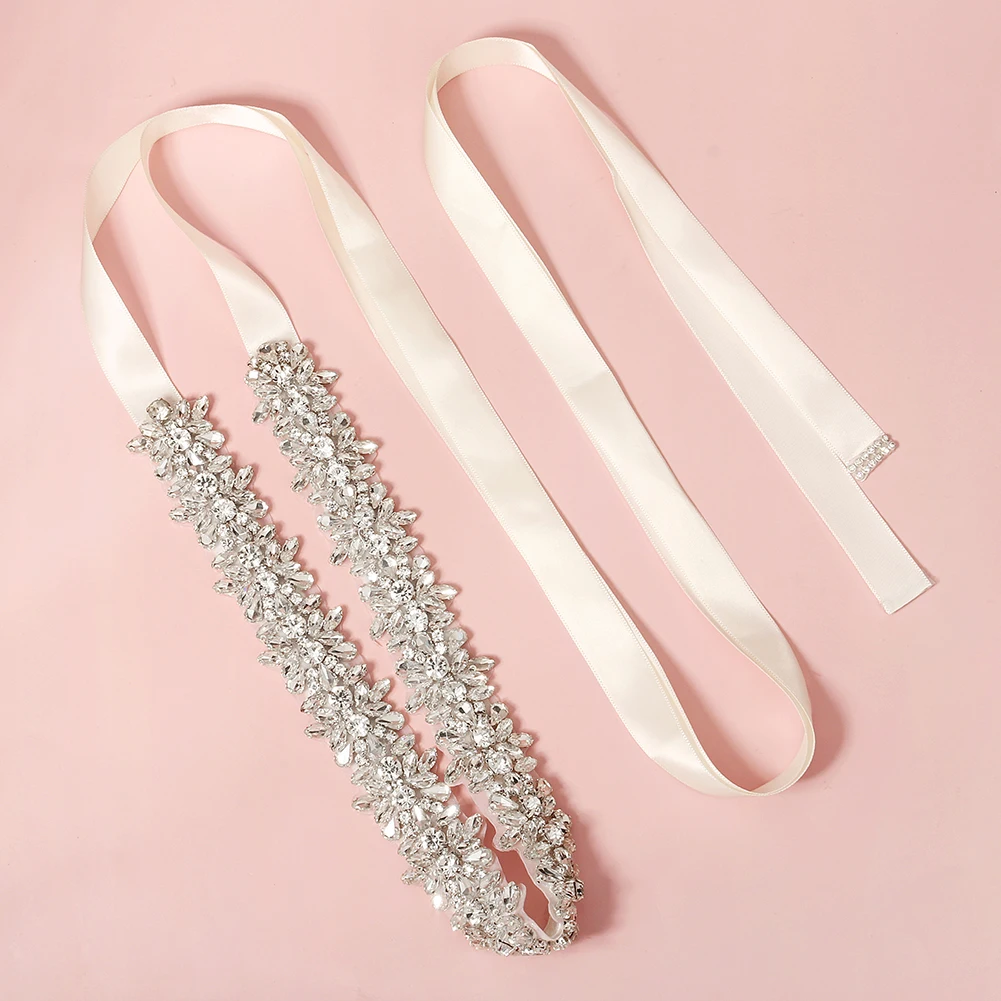 2022 Crystal Bridal Belt Hand Beaded Wedding Belts Rhinestones Bridal Sash for Wedding Dresses