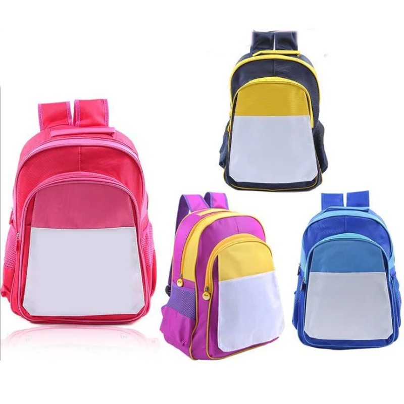 

600D Oxford Wholesale Custom Kids School Bag Sublimation Blank Backpack, Blue/pink/green/purple