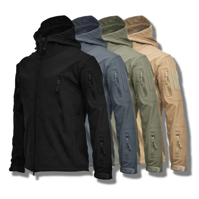 

Hot Sale Custom Designs Polyester Softshell Jacket Sport Outdoor Windbreaker Mountain Waterproof Men's Assault Jacket