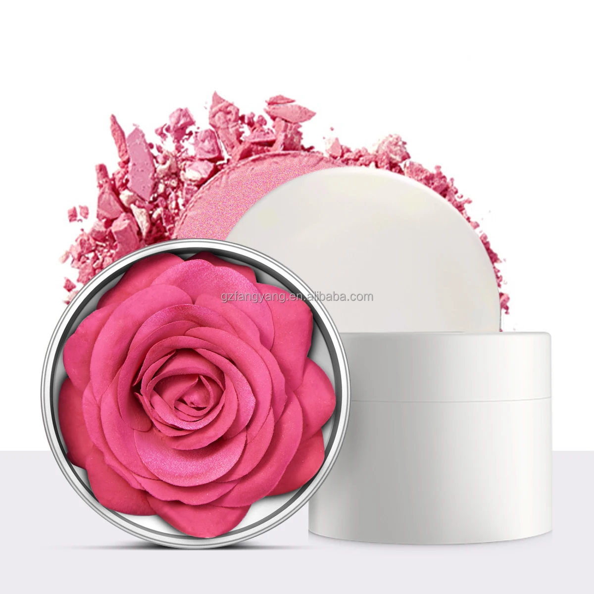 

OEM HOT sale Private Label Small Petals Cheek Highlighter Blusher Long Lasting Shimmer Glitter 3D Rose Blush