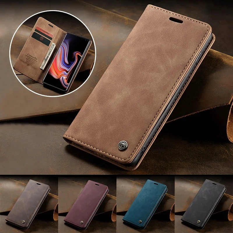 

CaseMe for iPhone Case Accessories Cell Phone Smart Close Cover Magnetic PU Leather for iPhone 12 Wallet Case Stand 11 Se 2020, Black brown red blue coffee