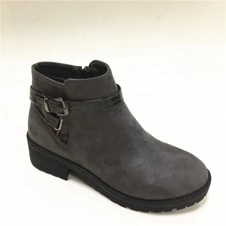 

High quality girls pu leather solid color ankle boots shoes for women