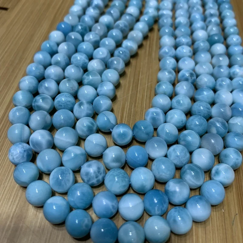 

Wholesale Larimar Natural Blue Gemstone Beads Strands for Jewelry Making
