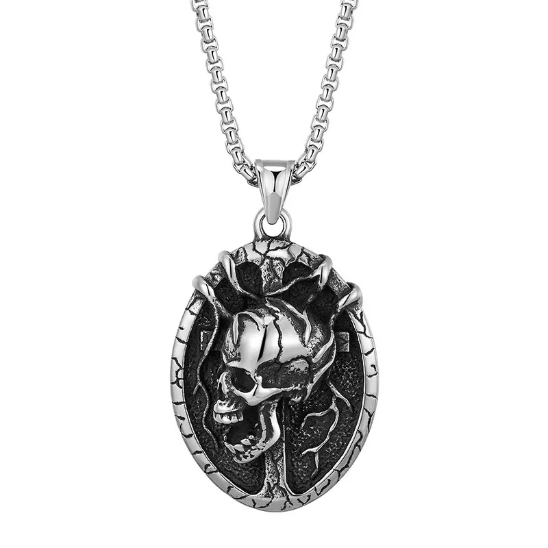 

Hiphop high quality titanium skull necklace for men