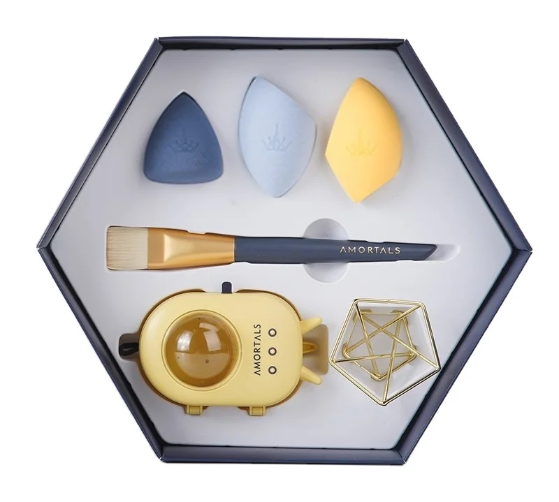 

HZM Factory Wholesale High Quality Hot Sale Makeup brush and Makeup Sponges set Beauty Makeup Tools Set With cartons