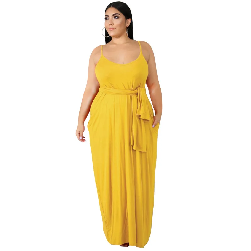 

Summer Classy Women Clothing Spaghetti Strap Vestidos Largos Plus Size Sleeveless Dress Mujer Elegant Floor Length Party Dress, Khaki/purple/blue/yellow/orange/black/green