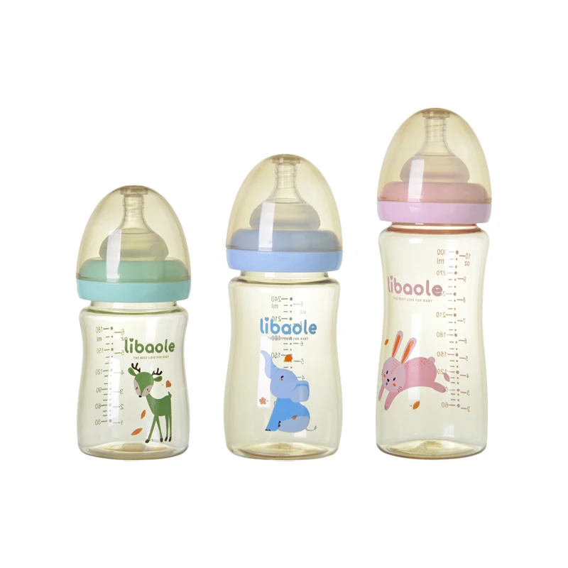 

New design PPSU material Wide Neck Baby Feeding Bottle Nipple Bottle Without Handle Baby Milk bottle