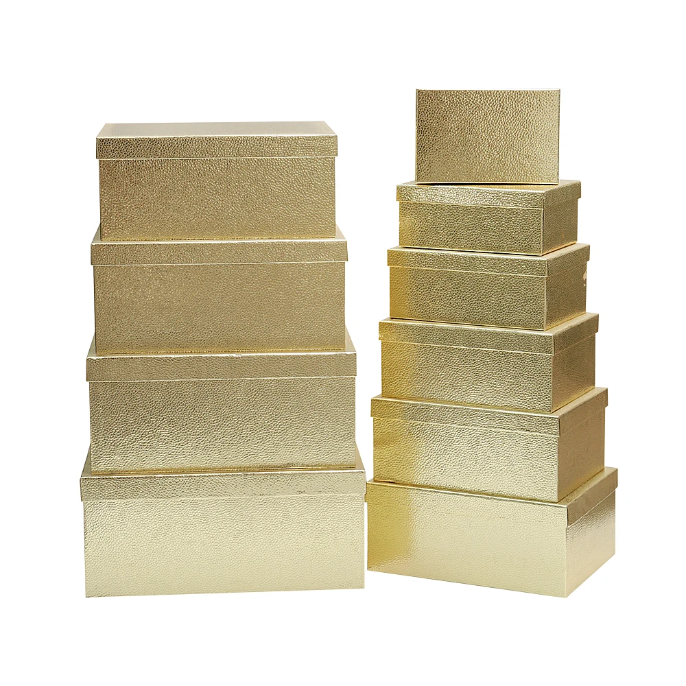 

Recyclable Cardboard Paper Box Tiger Skin Golden Gift Box with Cover