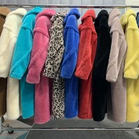 

16 Colors 2019 Hot design 100% wool star favor jacket oversize winter outwear overcoat real sheep shearing fur coat teddy coat