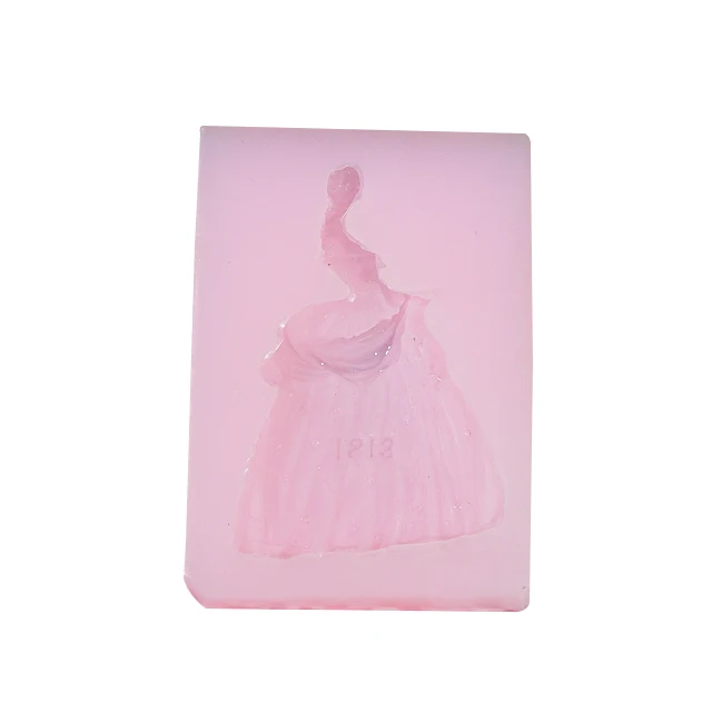 

Wedding lady silicone cake mold girls fondant chocolate resin mold, Pink