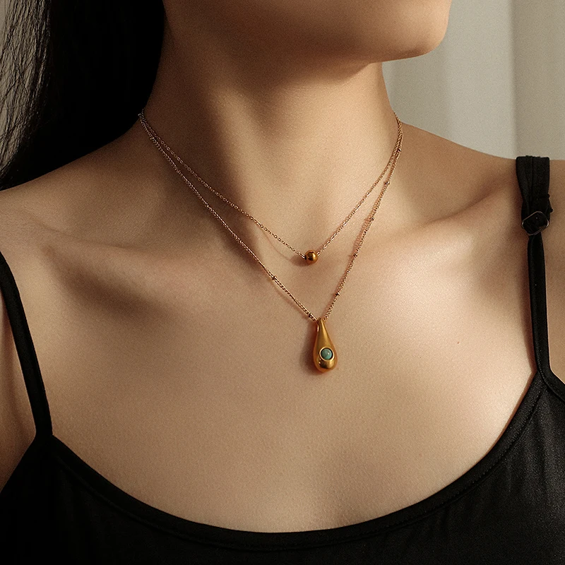 

Jewellery Women Chain Custom Square Pendant Gold Plated Jewelry Summer Stand Led Necklace