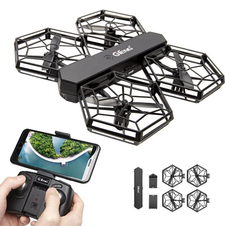 

New Hot Sale Uav Quadcopter Fly Toys Foldable Wifi Professional 4K Mini Drones With Camera, Black