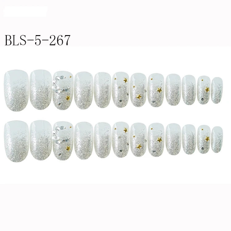 

Manufacturers selling ABS material classic style design ladies casual fake nails, Multi color