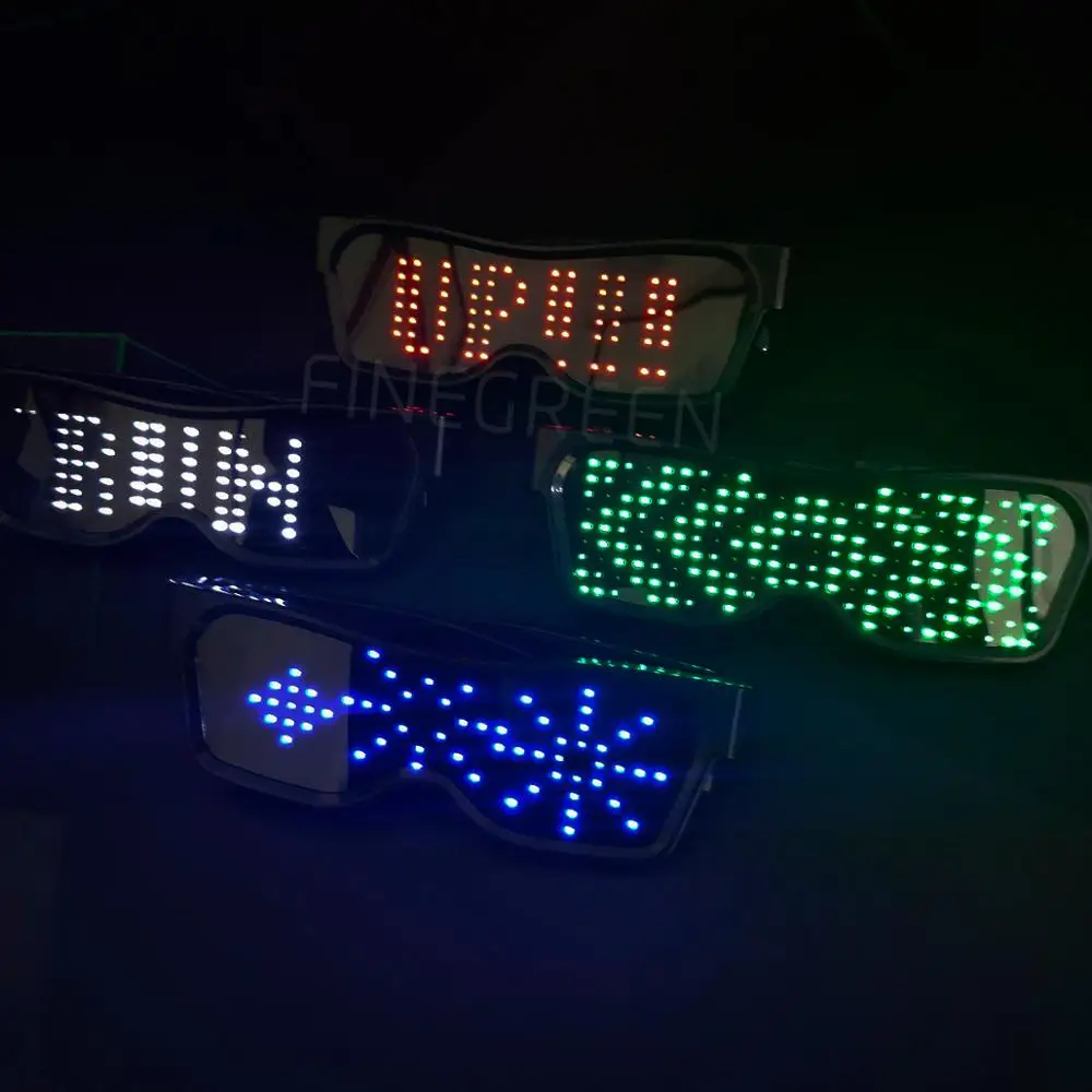 
2019 Newest Programmable LED Flashing Glasses led halloween DIY rave glasses 