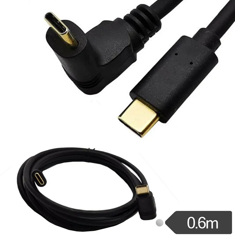 

10Gbps 90 degree elbow gold-plated head over 3A current type-c fast male to male data cable