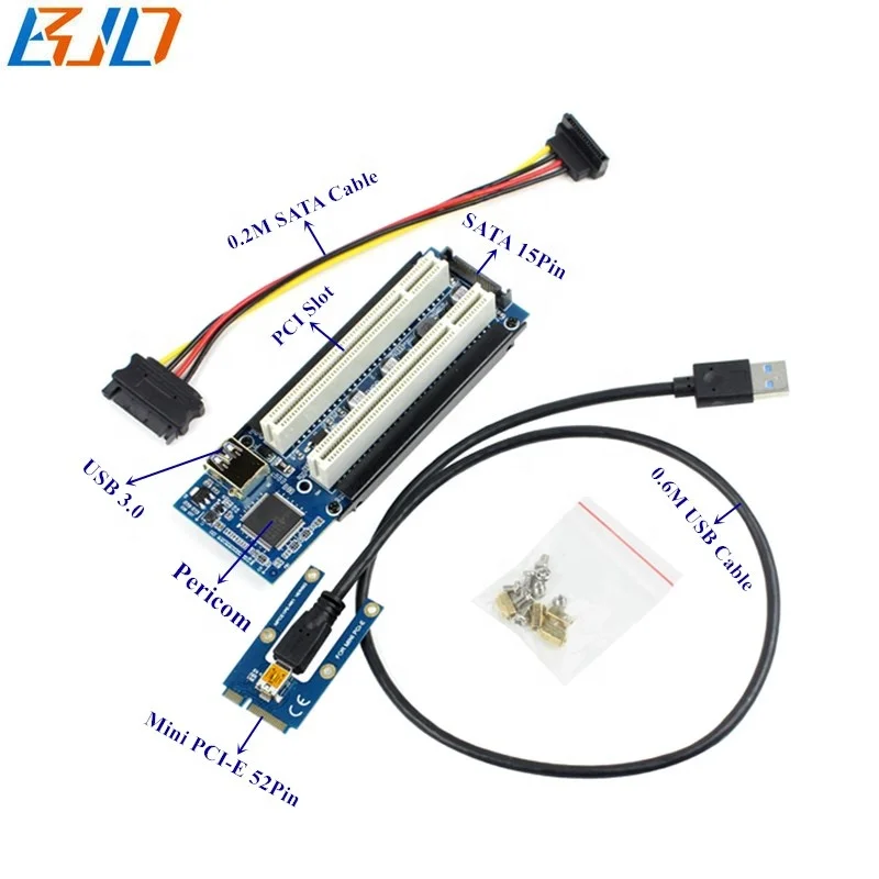 

2 * PCI Slot to Mini PCIe PCI-E MPCIe Adapter Converter Riser Card with 60CM USB 3.0 Data Cable in stock