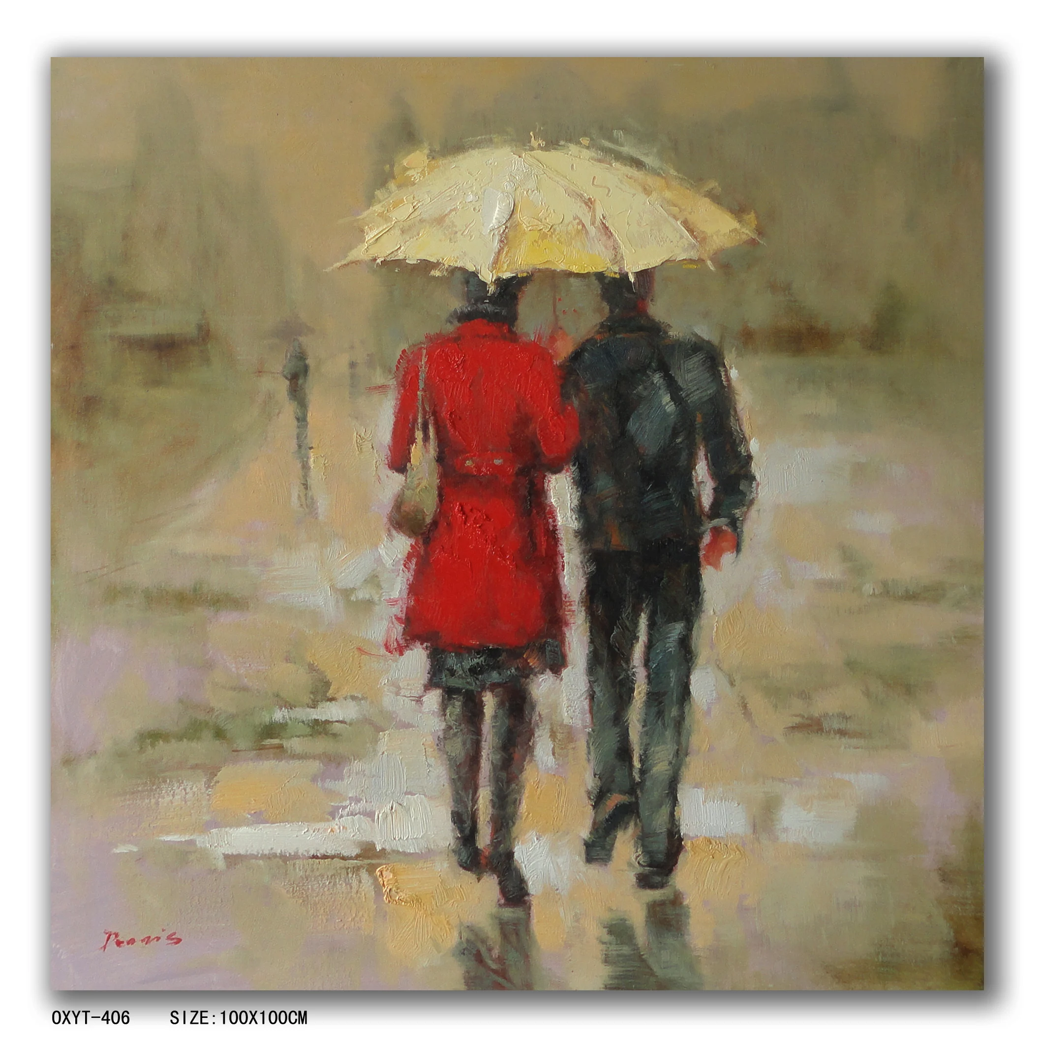 油画暴风雨中的情侣图片