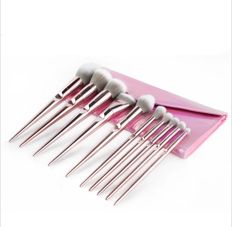 

10Pcs Diamond Makeup Brushes Private label Pink Crystal Professional Makeup Brush Set Kit