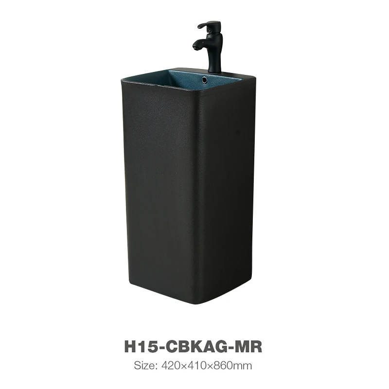 Ceramic Sink Bathroom Sanitary Ware Art Washbasin With Black Faucet H15-CBKAG-MR