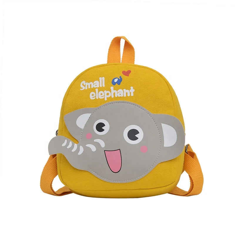 

New cute cartoon double shoulder kindergarten leisure canvas elephant school bag, Blue,black,pink,yellow,greed