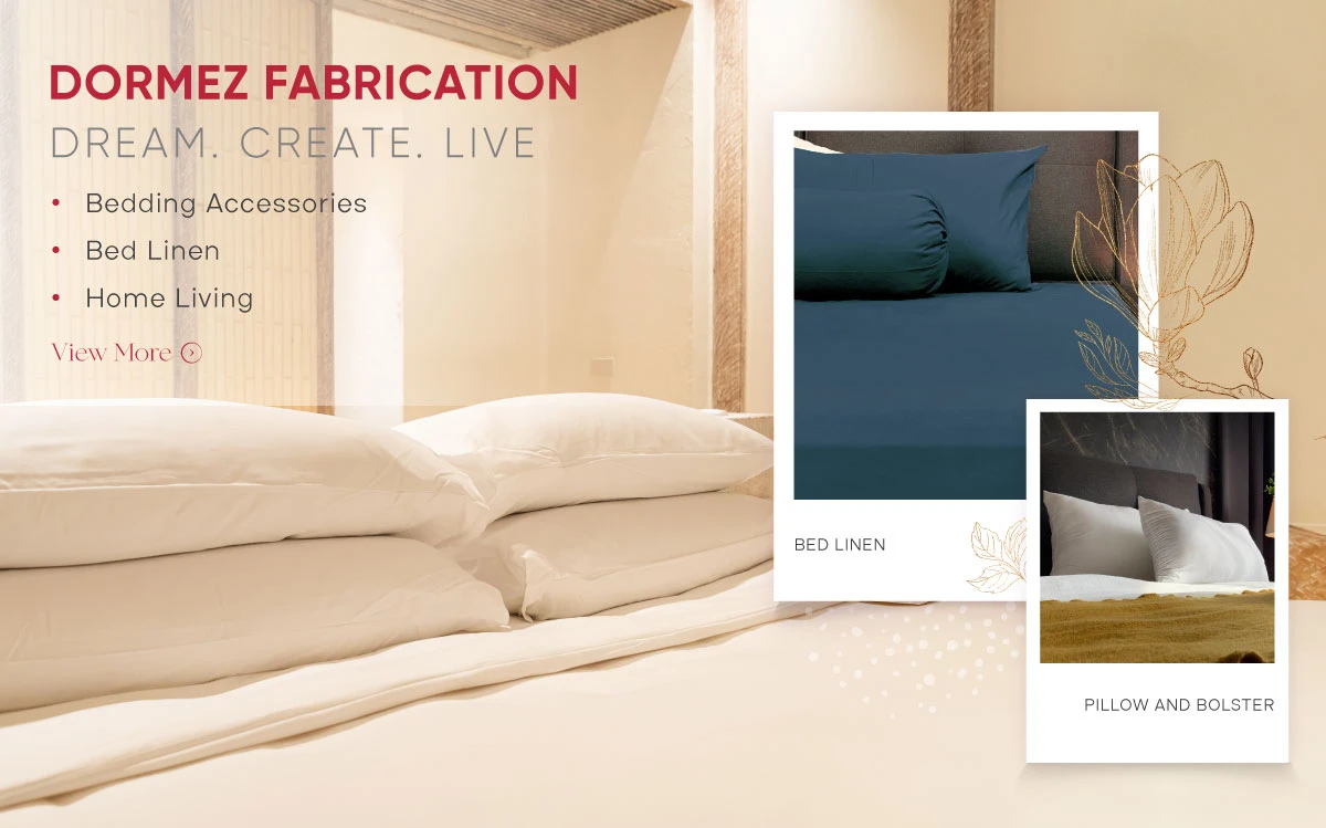 DORMEZ FABRICATION SDN. BHD. Pillow & Bolster, Bed Linen