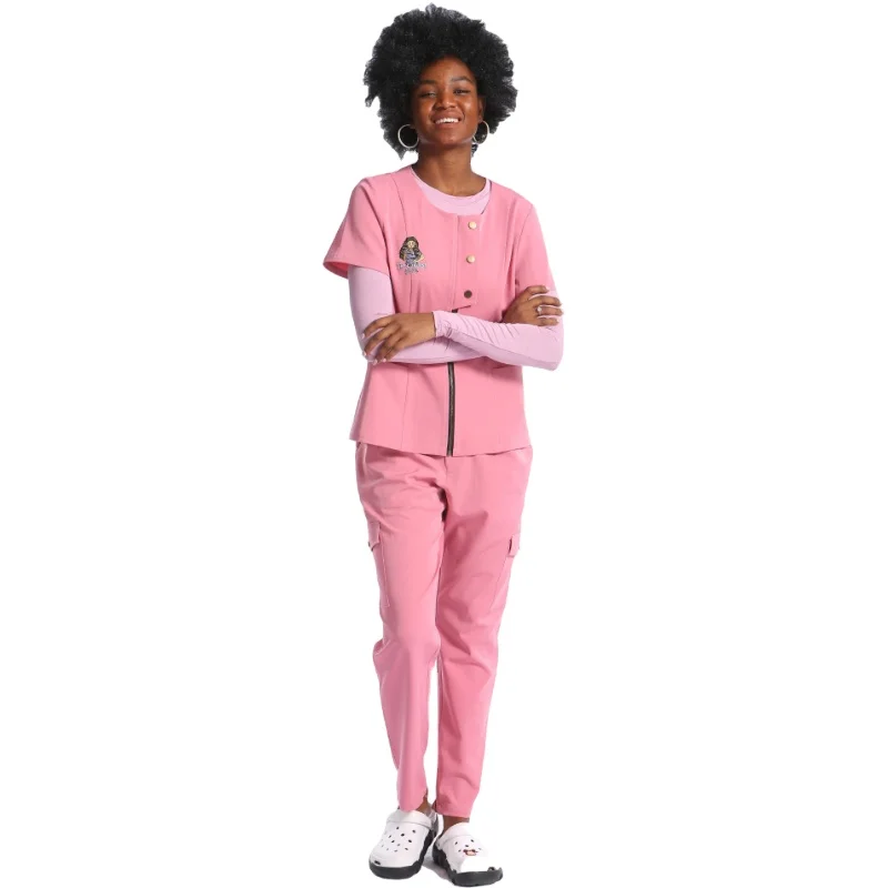 

Fashion Nursing Scrubs Hospital Uniform Medical Scrubs with Pocket Pink Uniform Scrubs Hospital Uniform, Customized