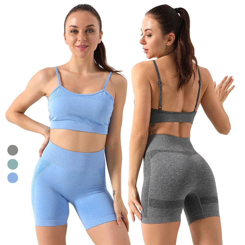 

BK237 Seamless yoga wear fitness yoga Bra and yoga tights shorts, Custom colors