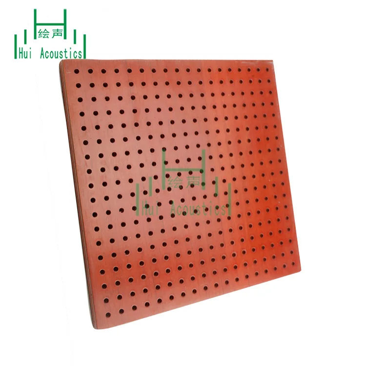 12Mm MDF Acoustic Board Soundproof Perforated Wall Panel Wood Wall Paneling Boards Perforated Sound Insulation Plate