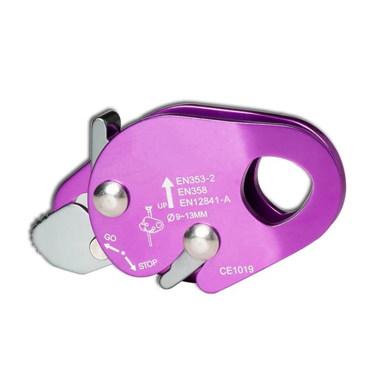 

Outdoor Climbing Rescue Accessories Self-braking Stop Descender 9-13mm, Purple