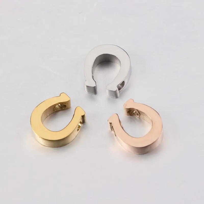 

Mirror Polished Stainless Steel Horseshoe Pendant Necklace Enamel Charms