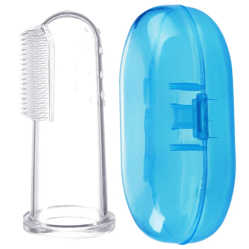 

Baby silicone finger toothbrush baby chew toy finger silicone toothbrush, Blue white pink