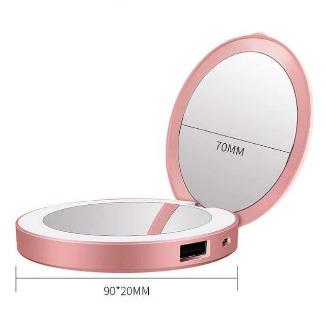 

Factory direct sale Cosmetic mirror portable power bank For iPhone For Android