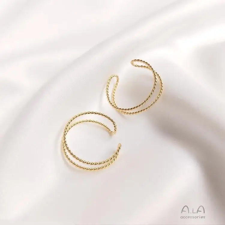 

Customized Wholesale 14k Gold Plated Advanced Fashion Simplicity Diy Ring Accessories Jewelry Adjustable Ring